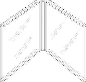 LHM-46E: 4w x 6H Clear Styrene Book Style Table Tent/Sign Holder