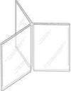 LHK-49E: 4w x 9h Clear Three-Panel, Six-Sided Table Tent/Sign Holder