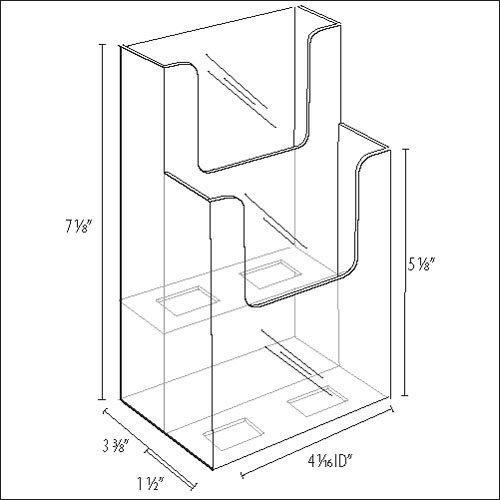LHF-S102: Acrylic 2-Tier Brochure Holder for 4 Inch Literature.