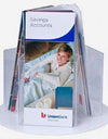 RLT-49: Acrylic 3-Pocket Rotary Counter Display for 4"w Literature