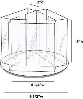 RLT-49: Acrylic 3-Pocket Rotary Counter Display for 4"w Literature