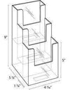 LHF-S103: Acrylic 3-Tier Brochure Holder for 4 inch Literature.