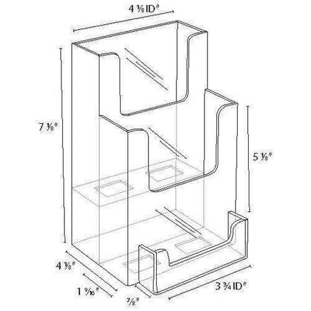LHF-P102: Clear Acrylic 2-Tier Brochure Holder w/BC Pocket: