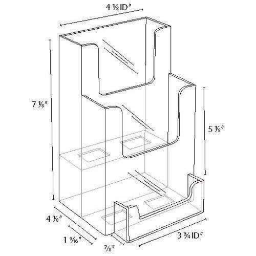 LHF-P102: Clear Acrylic 2-Tier Brochure Holder w/BC Pocket: