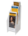 MPF-0409-3: Clear Acrylic 3-Tier, 3-Pocket Brochure holder for 4w Literature