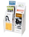 MPF-0409-6: Clear Acrylic 3-Tier, 6-Pocket Brochure holder for 4w Literature