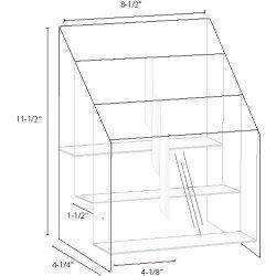 MPF-0409-6: Clear Acrylic 3-Tier, 6-Pocket Brochure holder for 4w Literature