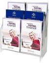MPF-5585-6: Clear Acrylic 3-Tier, 6-Pocket Brochure holder for 5.5w Literature