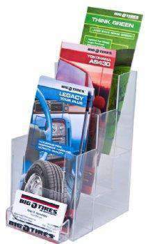 LHF-P103: Clear Acrylic 3-Tier Brochure Holder w/BC Pocket: