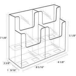 LHF-S114: Clear Acrylic 4-Pocket Brochure Holder for 4w Literature: