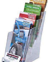 LHF-P104: Clear Acrylic 4-Tier Brochure Holder for 4"w Literature w/ Bus Card Pocket