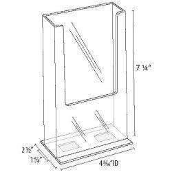 LHF-S140: Clear Acrylic Brochure Holder for 4"w Literature: