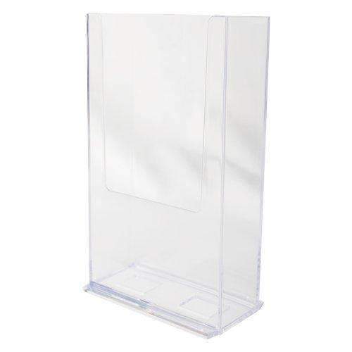 LHF-S140: Clear Acrylic Brochure Holder for 4"w Literature: