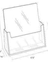 LHF-S110: Clear Acrylic Brochure Holder for 5.75w Literature:
