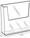 LHF-S160: Clear Acrylic Brochure Holder for 8.5"w Literature: