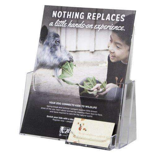 LHF-P120: Clear Acrylic Brochure Holder w/BC Pocket: