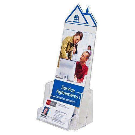 Clear Acrylic Roof Top Brochure Holder w/BC Pocket