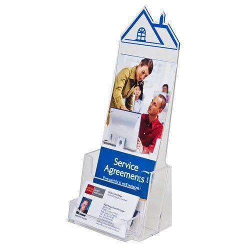 Clear Acrylic Roof Top Brochure Holder w/BC Pocket