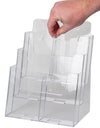 LHF-S83: Clear Acrylic 3-Tier Brochure Holder for 8.5"w Literature