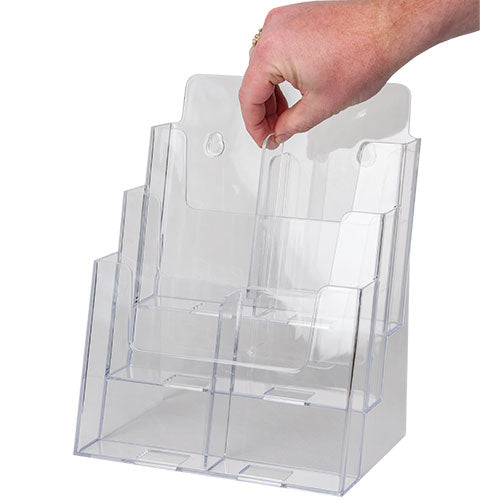 LHF-S83: Clear Acrylic 3-Tier Brochure Holder for 8.5"w Literature