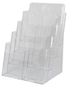LHF-S84: Clear Acrylic 4-Tier Brochure Holder for 8.5"w Literature:
