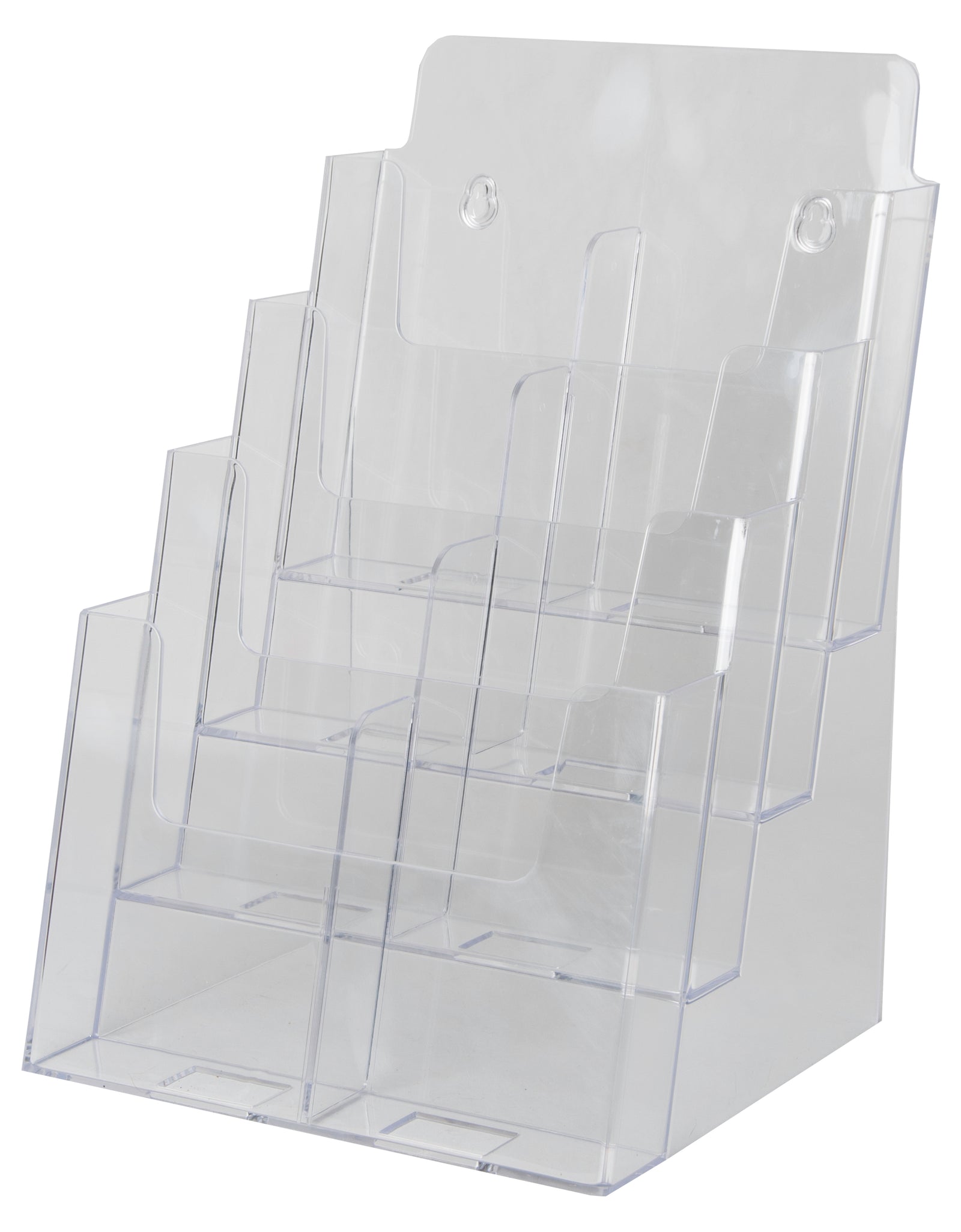 LHF-S84: Clear Acrylic 4-Tier Brochure Holder for 8.5"w Literature:
