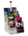 LHF-S84: Clear Acrylic 4-Tier Brochure Holder for 8.5"w Literature: