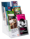 LHF-S84: Clear Acrylic 4-Tier Brochure Holder for 8.5"w Literature: