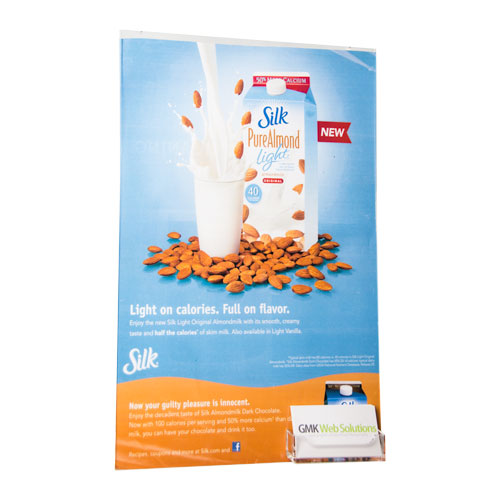 LHPNC-1117E: 11"w x 17"h Wall Mount Ad Frame/Sign Holder w/BC Pocket