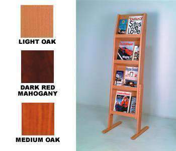 WBHLD49-12-FS:  Wood Floor Stand Open Shelf Literature Display
