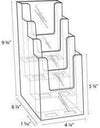 LHF-S104: Acrylic 4-Tier Brochure Holder for 4"w Literature: