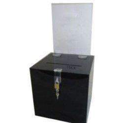 SBB-1010-H 10 inch Square Acrylic Locking Ballot Box w/Removable Header