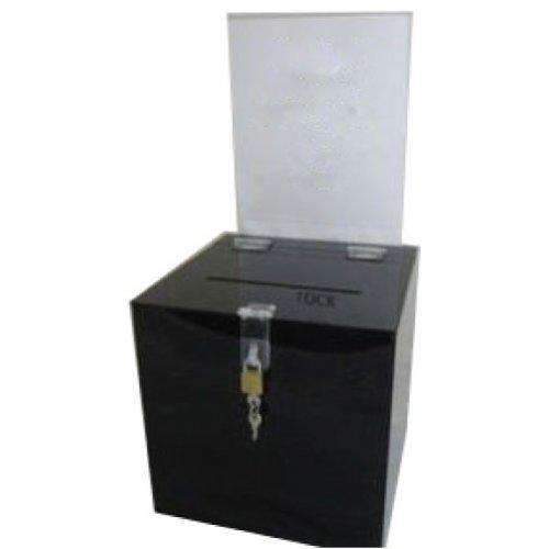 SBB-1212-H: 12 Square Acrylic Locking Ballot Box w/Removable Header