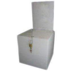 SBB-1212-H: 12 Square Acrylic Locking Ballot Box w/Removable Header