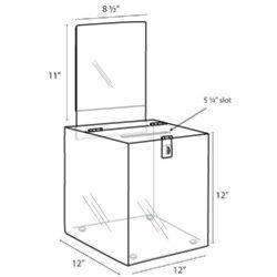 SBB-1212-H: 12 Square Acrylic Locking Ballot Box w/Removable Header