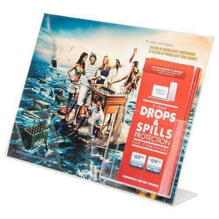 LHAP-1411E: 14w x 11h Clear Styrene Combo Ad Frame w/ TriFold Pocket