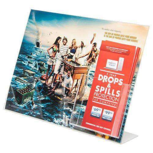 LHAP-1411E: 14w x 11h Clear Styrene Combo Ad Frame w/ TriFold Pocket