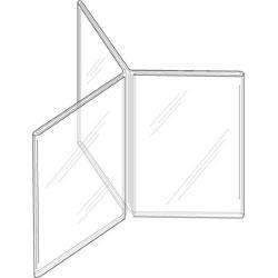 LHK-46E: 4w x 6h Clear Three-Panel, Six-Sided Table Tent/Sign Holder