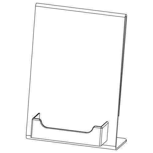 LHAC-57: 5w x 7h Acrylic sign holder w/Business card pocket
