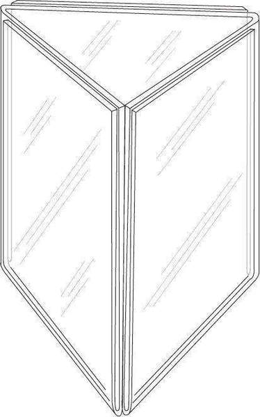 LHE-57E: 5w x 7h Clear Styrene Three-Panel Table Tent/Ad Frame