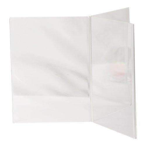 LHK-57E: 5w x 7h Clear Three-Panel, Six-Sided Table Tent/Sign Holder