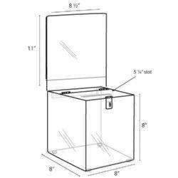 SBB-88-H: 8 Square Acrylic Locking Ballot Box w/Removable Header