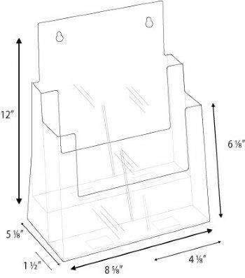 LHF-S82: Acrylic 2-Tier Brochure Holder for 8.5 w Literature: