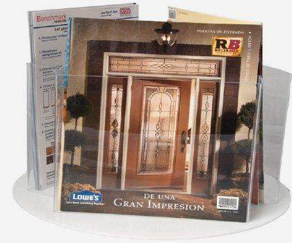 RLT-8511: Acrylic 3-Pocket Rotary Counter Display for 8.5"w Literature