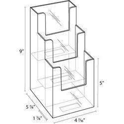 LHF-S103: Acrylic 3-Tier Brochure Holder for 4 inch Literature.