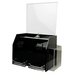Acrylic Ballot, Suggestion Box With Lock & Sign Holder