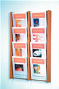 Wood 8-Pocket Literature Wall Rack