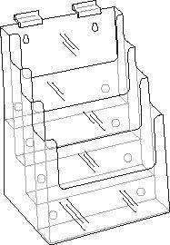 LHF-Z84: Clear 4-Tier Slatwall Brochure Holder for 8.5w Literature