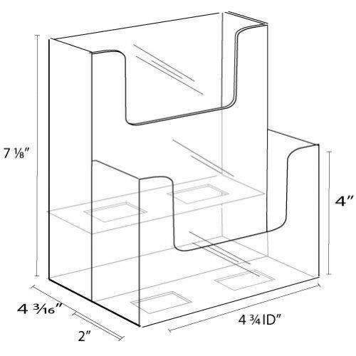 LHF-S502: Clear Acrylic 2-Tier Brochure Holder for 4.5w Literature: