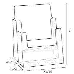 LHF-S112: Clear Acrylic 2-Tier Brochure Holder for 6"w Literature: